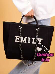 Customized Crystal Letter Name Personalized Large Capacity Bucket Tote Bag, Handbag & Shoulder Bag With Chain, Suitable For Daily Use Letter Multifunction, Versatile, Functional Gifts For Women, Crossbody Bag/Cross Body, Travel Bag, Shoulder Tote Bag Ideal Gifts For Her Girlfriend, Family, Friends, Women, Rookies & White-Collar Workers For Anniversaries, For Birthdays, For Holiday/ Vacation, For School, For Business/Commute/Work/Office,School Supplies,Back To School,School Gift,For Office,For School,For Classroom,For Teacher Gifts,For University,For Colleague,For Dorm Rooms,For Teacher,For Boys And Girls,For Teenagers,Junior High School Students,Middle School Students,High School Senior High School Students,College Students,University Students,Freshman,Sophomore,Underclassmen