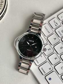 1pc Fashion Men Quartz Watchs, Stainless Steel Multi-Function Date Chronograph Watch, Wristwatches Suitable For Business Occasions - MEN - View 9