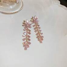 Zirconia Butterfly Waterdrop Earrings, French Style Fashion Ear Studs