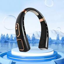 Portable Neck Fan With LED Display, Chargeable Bladeless Personal Fan, 5-Speed Operation, USB Powered Desk Fan, 5th Gen Night Running Fan With Lights