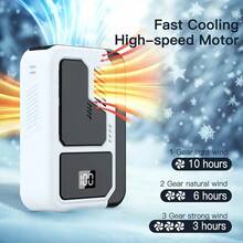 W&O 2025 Portable Fan With Belt Clip, Portable Hip Fan With Belt Clip, 3 Speed Settings, Rechargeable And Hands-Free, Long-Lasting Cooling Effect For Outdoor Camping, Hiking And Traveling, Waterproof Design With Neck Strap Function - 黃色黑色 - 查看 4