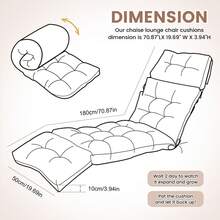 Outdoor Folding Lounger Chair Cushion Recliner Rocking Chair Sofa Mat Chair Cushion For Yard Patio Beach Pool Deck For Outdoor Folding Chaise Lounge Chair Cushion For Beach Sunbathing Patio - 金色 - 查看 2