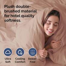 Cover Queen Size Set - Extra Soft Queen Size Duvet Cover 90 X 90 With 2 Pillow Shams - Hotel Luxury Easy Care And Fade Free W/ Zipper Closures & Ties - Breathable Bedding Set (Light Sage Green) - 39 - 淡紫色(無被子) - 查看 3