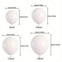 132 Pieces, White Balloon Wreath Arch Kit, White 5/10/12/18 Inch White Latex Balloon Arch Kit In Different Sizes, Perfect For Birthday Parties, Graduation Ceremonies, Wedding Decorations, Birthday Photo Props, Birthday Anniversary Party Scene Decoration Arrangements
