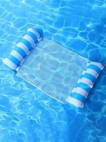 1pc Inflatable Striped Mesh Water Hammock Lounge Mat, Foldable Water Leisure Cushion For Outdoor Water Activity, Pool Party And Ultimate Relaxation - Multicolor - View 11