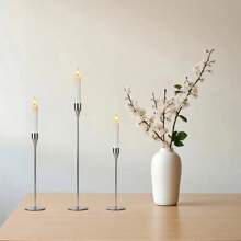 3pcs/30pcs Set Cone Candle Holders, Black, Silver, Rose Gold, Gold Metal Candle Stands Suitable For Weddings, Parties, Fit Candles & LED Candles 1.91cm Thick Home Decor Halloween Decor Fall Decor Room Decor