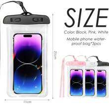 3 Pieces Mobile Phone Waterproof Bag, Diving Mobile Phone Bag, Mobile Phone Waterproof Sealed Bag, Touch Screen Waterproof Bag, Dry Bag, Suitable For Rafting, Diving, Surfing