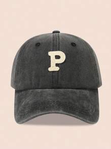 1 pieza Gorra de béisbol con 26 letras para niños, sombrero de sol lavado para niños/niñas pequeños para uso diario, protección UV