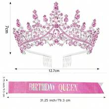 تيجان أميرة بلون أحمر مرصعة بالكريستال لعيد ميلاد المرأة ، شريط رأس أميرة ، أكسسوارات شعر أنيقة للحفلات ، هدية عيد ميلاد لأم