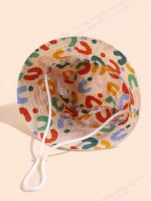 Kids Daily Wear Letter Embroidered Bucket Hat - Beige - View 2