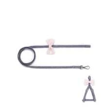 PINCOOL 1 conjunto de arnês e guia para animais de estimação, P/M/G, guia de caminhada de 1,2 m, fofa e adequada para cães e gatos pequenos - Cinza - Ver 11