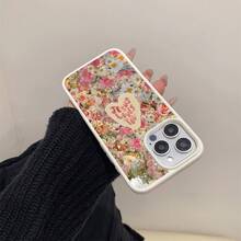 The Latest Aesthetic Transparent Macaron Magnetic Phone Case In 2025, Featuring A Flower Heart Jesus Pattern. Made Of Acrylic, It Is Shockproof And Drop-Resistant. It Is Applicable To Mobile Phones 16 15 14 13 12 11 Pro Max Plus And Can Be Given To Family Members/Friends/Best Friends - 白色 - 查看 5