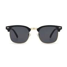 1pc Personalized Half Frame Glasses For Men & Women, Fashionable Rivet Decoration, Vintage Style Casual Shades Accessories