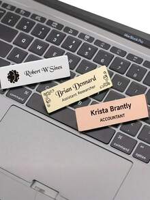 1pc Personalized Name, Occupation Badge, Workplace Label, Nameplate, Money Symbol, Badge Name Holder, Magnetic Name Tag, Nurse/Teacher/Doctor Name Tag, Corporate Business Event Badge, Laser Engraved Employee Badge, Employee ID Tag, Nurse/Doctor Name Tag, Employee Gift, Teacher/Doctor Name Tag, Corporate Business Event Badge, Various Colors And Patterns Available - Multicolor - View 3