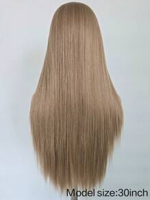 websterwigs Linen Gold Synthetic Lace Front Wig, Pre-Plucked Hairline, Long Straight Golden Blonde Wig, Lace Front Wig, Heat Resistant Synthetic Fiber Wig Suitable For Fashion Women