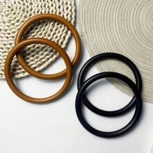 1pc New Wooden Round Ring Handles For DIY Wallets, Handbag Making, Craft Gift Box Handles, Weaving Accessories