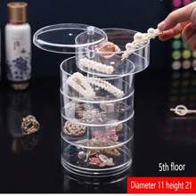 1pc 3/4/5-Tier Acrylic Jewelry Organizer Box With 360° Rotating Compartments, Transparent Dustproof Lid - Multi-Use Desktop Storage For Earrings, Bracelets, Necklaces, Makeup & Accessories - Perfect Gift For Women, Mom For Women Storage Organizer Travel Essentials Gift Back To School