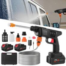 Senmeo Cordless Pressure Washer,3-In-1 Nozzle Handheld Cordless Power Pressure Washer, Portable Cordless Power Cleaning Tool With 435PSI Water Lance, Foam Cannon, 2 Batteries 15000mAh Batteries, Easily Cleans Car Floors, Exterior Cleaning, And Watering Homes And Gardens