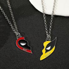 bandai 2pcs Movies Deadpool & Wolverine Necklace Fashion For Best Friend Gifts Pendant Necklace Cool Handmade DIY Pendant Accessories