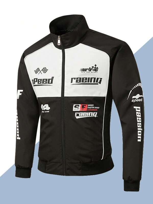 Chaqueta bomber de cuello alto para hombres para primavera y otoño