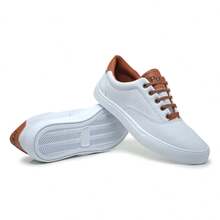 Men's Polo Boxster Casual Sneakers Lace-Up Sneakers Flat Sole Round Toe Casual Dress Shoes - 白色 - 查看 2