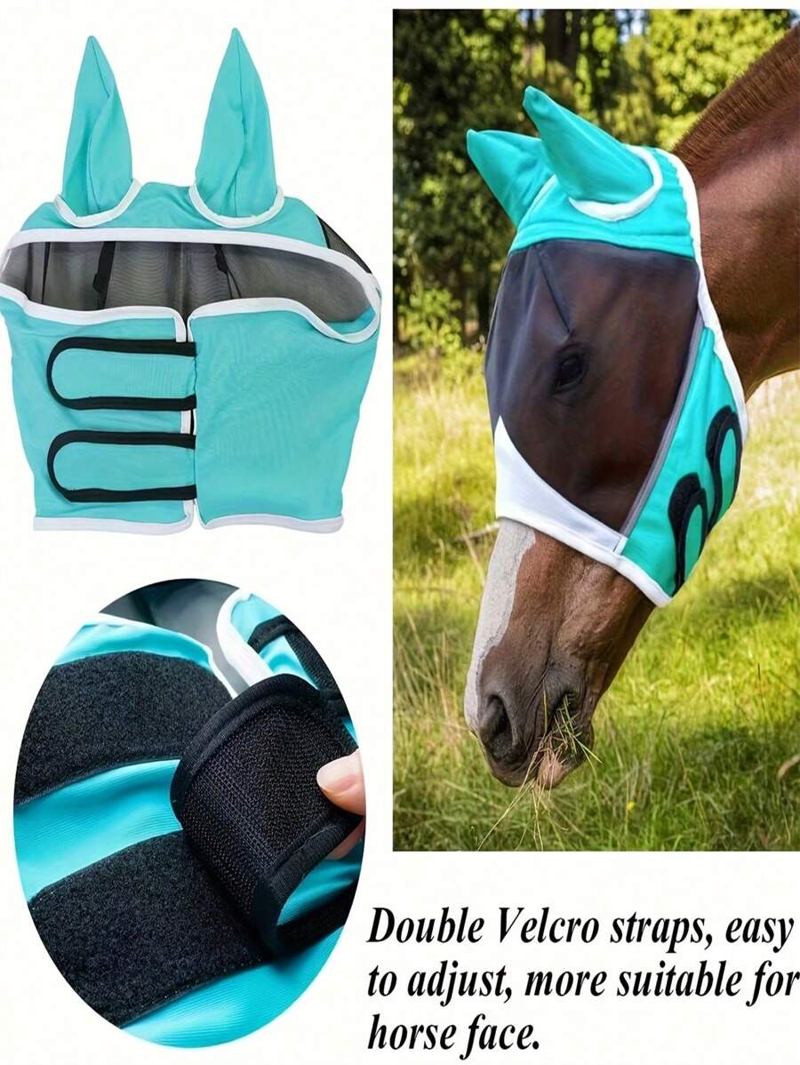 Ein beliebter schwarzer und blauer großer Sommer-Augenschutz-Flugmaske, atmungsaktiv und UV-schützend Ohr-Accessoire, insektenabweisende Flugbrille, hergestellt aus Samt-Mesh-Material.