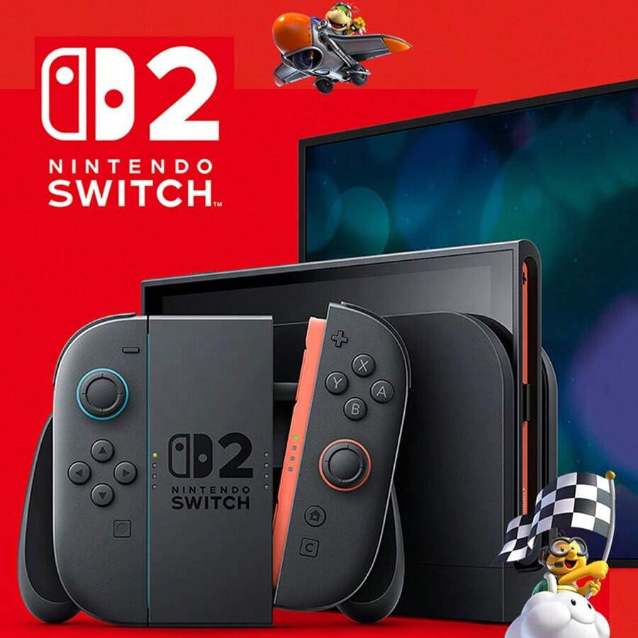 Nintendo Switch Nintendo Switch 2 Consola, pantalla OLED de 7.9 pulgadas, calidad de imagen de nivel cinematográfico y experiencia de juego con cancelación de ruido envolvente, portátil y acoplable, color negro