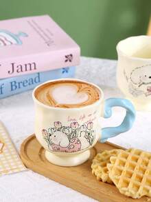 Tulip Puppy Ceramic Mug With Braided Handle, Cute Drinkware Cup For Couples, Coffee/Water Cup With Round Rim Back To School - Multiple Selection - View 8