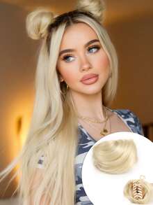 1 Pc Women's Hair Buns Synthetic Straight Curly Mini Chignon Claw Clip Chignon Hair Messy Buns Updo Claw Clip In Hairpiece For Women - Multicolor - View 28