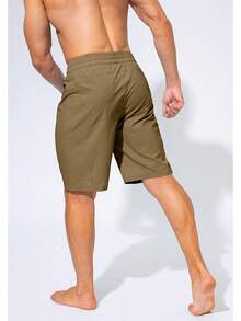 Men's Swim Trunks Quick Dry Board Shorts With Zipper Pockets Beach Shorts Bathing Suits Men - No Mesh Liner - Dark Khaki - 查看 3