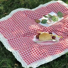 1 pieza Mantilla para picnic al aire libre, manta impermeable para acampar, tela portátil para picnic - Rojo - Ver 10
