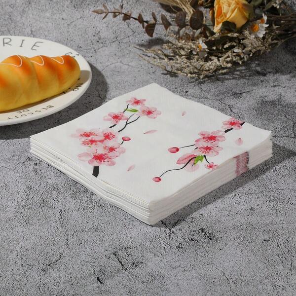 25pcs/Package 2025 Clover/Elegant Printed Double-Ply Disposable Napkins, 13*13 Inches, Used For Weddings, Birthdays, Gardens, Party Decorations, Restaurants, Kitchens, Cafes