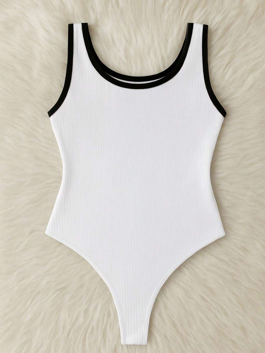 Women's Ribbed Tank Top Fashion 2024 - 白色 - 查看 1