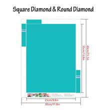 1 pieza Kit de pintura de diamantes redonda y sin marco de gran tamaño, kit de arte de diamante 5D con cristales de rhinestone artificiales completos para manualidades de principiantes, pintura de diamantes hecha a mano como decoración de pared del hogar o regalo, flor, 30*40cm/11.8*15.7in
