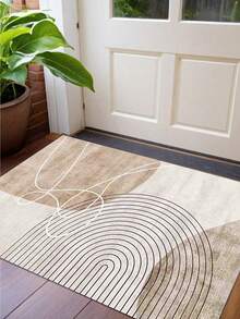 1pc Minimalist Style Carpet, Combination Of Lines And Geometric Patterns, Muted Color Palette, Large Area Rug, Decorative Carpet, Home Decor Carpet, Dirt-Resistant, Comfortable, Washable Carpet, Area Rug, Carpet, Living Room Decor Carpet, Living Room Carpet, Bedroom Decor Carpet, Bedroom Carpet, Bathroom Decor Carpet, Bathroom Mat, Study Room Decor Carpet, Wardrobe Decor Carpet, Bathroom Decor Carpet - Multicolor - View 2