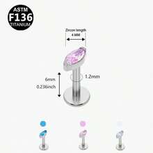 1PC Women's G23 Titanium Ear Studs | Cat's Eye Stone & 5A CZ Inlaid Piercing Jewelry | Hypoallergenic, Versatile For Ear, Lip Or Nose Wear