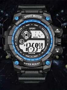 Multi-Function Alarm Clock & Chronograph Electronic Watch, Sports Electronic Watch For Teenagers - Multicolor - View 14