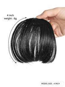 Clip In Air Bangs Thin Fake Fringes Natural Straigth Synthetic Neat Hair Bang Accessories For Girls Invisible Natural 4 Colors