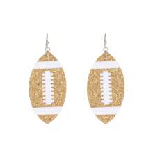 1 Pair Women's Fashion Football-Shaped PU Leather Dangle Earrings, Suitable For Sports Celebration And American Football Matches