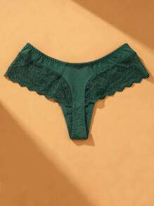 VKME 4 pezzi Slip con pizzo in stile romantico francese, a vita bassa
