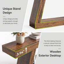 LITTLE TREE Farmhouse Console Table, 55-Inch Rustic Sofa Table With Storage, Industrial Wooden Entryway Table For Hallway, Living Room - Brown - View 4