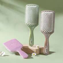 Square Patterned Air Cushion Detangling Hair Brush, Home Use Scalp Massage Comb,Back To School,Travel Holiday Essentials,Hair Accessories For Women - Multicolor - View 4