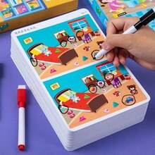 32 Pages / Concentration Training To Find Different Intellectual Development Thinking Training, Educational Montessori Toy Soy Ink Printing Reusable Magic Exercise Book, Toy Drawing Book, Erasable To Find Different Exercise Concentration And Observation Skills, The Opening Season Gifts - Multicolor - View 1