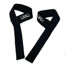 Tala Straps algodão para Musculação Academia Treino Funcional Cross Fit Saúde - Preto - Visão 1