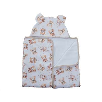 Toalha de Banho com Capuz para Bebê – Várias Estampas  Tamanho 80x70cm