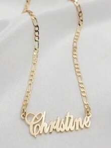 1pc Gold Rose Gold Custom Personalized 18K Gold Name Necklace, Custom Name Necklace, Personalized Jewelry For Her Personalized Gift, Custom Gift Mother's Day Gift For Family Birthday Gift Christmas Gift Valentine's Day Gift Gold,Rose Gold Stylish,Fall Fashion,Vintage,Unisex,Simple,Casual,Hipster,Goth,Punk Custom,Personalized,Unique Ideal Gifts For Her Her,Boyfriend,Girlfriend,Dad,Mom,Family,Friends,Pets,Son,Daughter,Grandparents For Anniversaries,For Valentine's Day,For Mother's Day,For Birthdays,For Graduation,For Father's Day,For Weddings,For Daily Wear,For Party,For Prom,Black,Silver,Gold,Stylish,Colorful,Vintage,Simple,Unisex,Casual,Cuties,Custom,Personalized,Unique,Ideal Gifts For Him,Ideal Gifts For Her,Her,Boyfriend,Girlfriend,Dad,Mom,Family,Friends,For Anniversaries,For Birthdays,For Graduation,For Prom,For Party,Chic Autumn,Delicate Romance - Multicolor - View 13