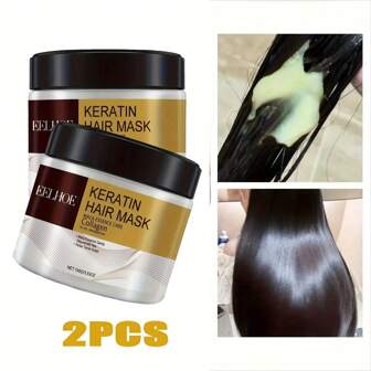 Mascarilla nutritiva de queratina - mejora el cabello dañado, hidrata y nutre, aumenta la elasticidad del cabello - apta para hombres y mujeres - para uso adulto - producto para el cuidado del cabello