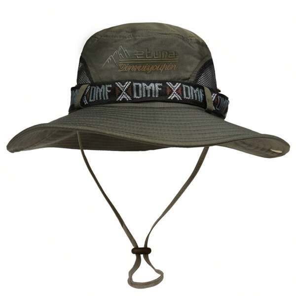 xinwangjiang 1 pieza Sombrero de cubo para deportes y actividades al aire libre en verano, para hombres, para pesca, senderismo, viajes, sombrero de ala ancha para protección solar, adecuado para deportes y ocio al aire libre