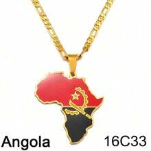 1 件 3.8 厘米嘻哈非洲地图吊坠项链首饰