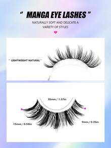 Asiteo 5 Pairs Exaggerated Cartoon Style False Eyelashes - Reusable, Transparent Stem, Pointed Tip Design, Anime Style, Natural Makeup Effect, Lightweight And Flowy, Japanese Inspired False Lashes, Suitable For Cosplay And Daily Makeup - Easy To Wear And Remove, Durable And Comfortable - 尖尾漫畫款 - 查看 4